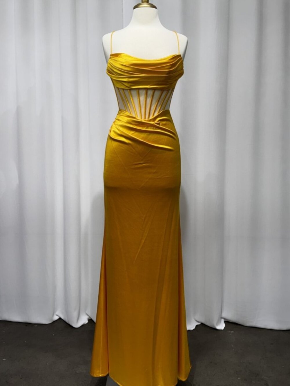 NEW MARIGOLD Evening Gown Floor Length Formal Elegant Stunning B2322
